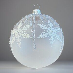Pier 1 Imports Snow Flake Czech Republic European Glass Ornament Collectible